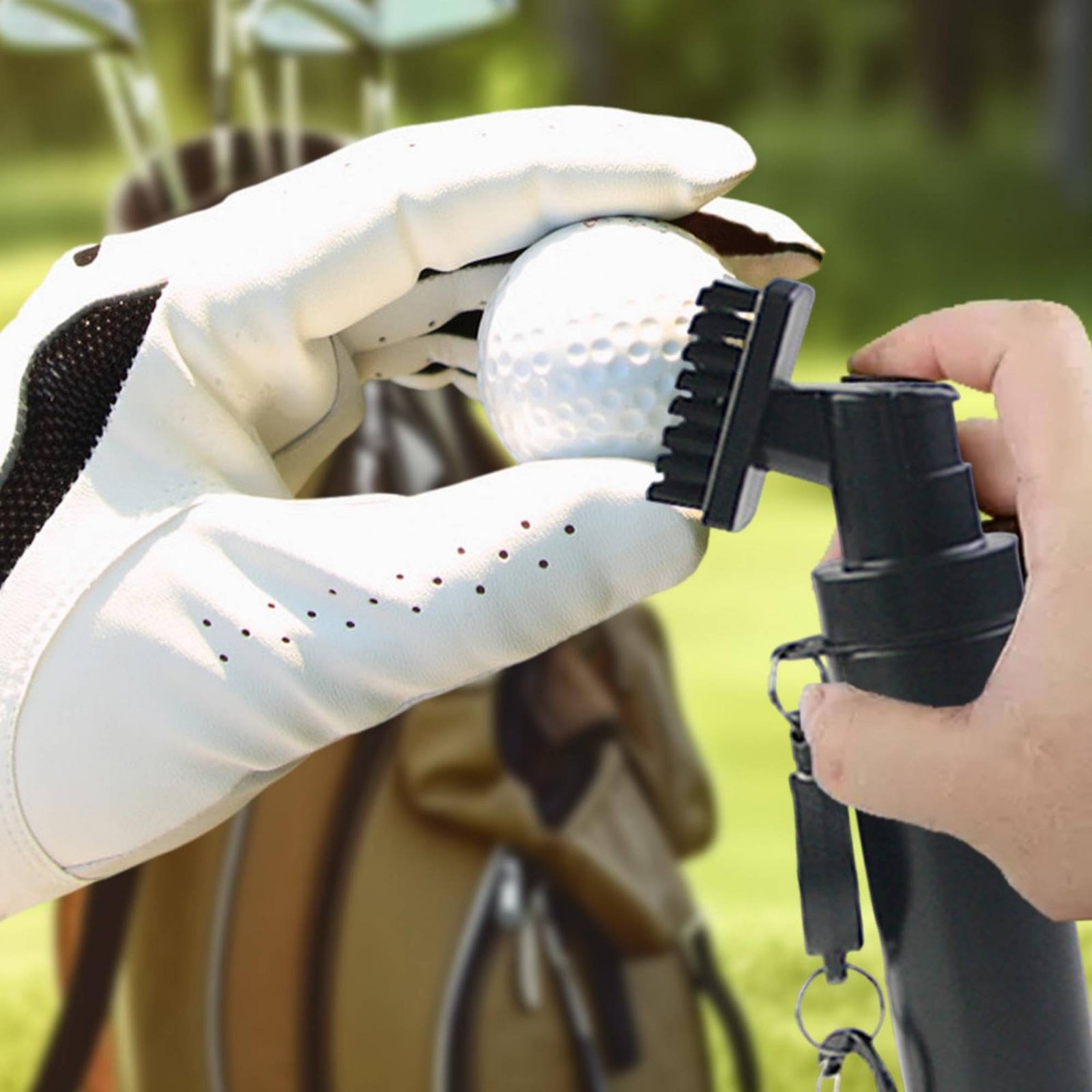 Draagbare golfborstel met twee - Golf Equipment Brands recensie en prijs