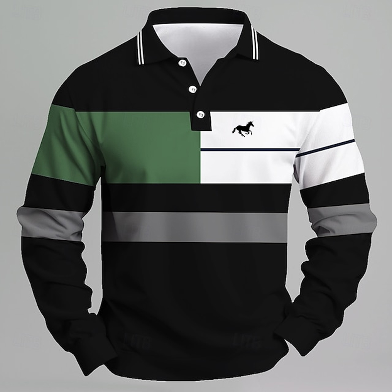 Gestreept herenpoloshirt met e - Golf Equipment Brands recensie en prijs